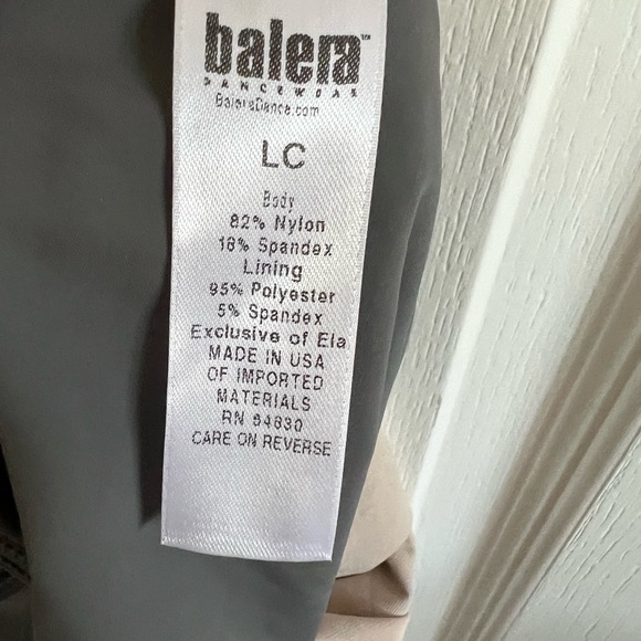 Balera Two Piece Sheer Dance Costume in Green/Grey Size LC - Picture 8 of 13
